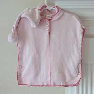 Seed Heritage | Pink Knit Baby Poncho with Hood